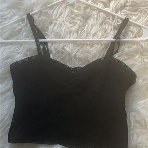 Black Lace Crop Top